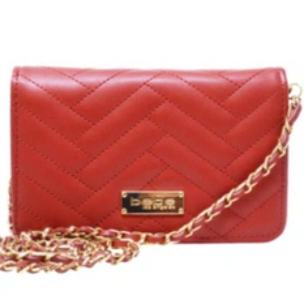 NEW (NWOT) Bebe Mini Sophia Crossbody Bag, rust color w/ goldtone hardware